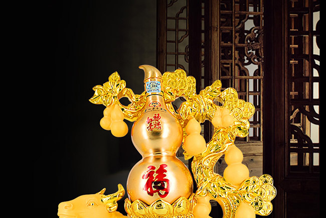 藝術禮品酒厚德載福醬香型白酒【52°1L】