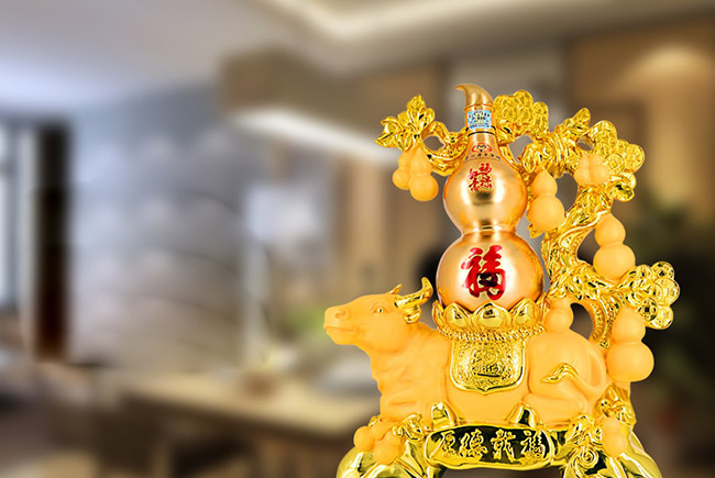 藝術禮品酒厚德載福醬香型白酒【52°1L】