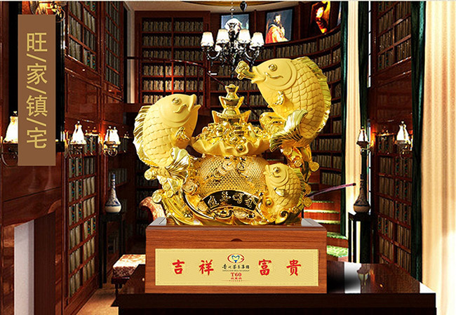 藝術(shù)禮品酒連年有余醬香型白酒【52°750ml】